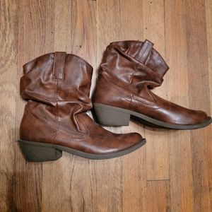 Brown Pleather Cowgirl Pirate Indiana Jones Boots